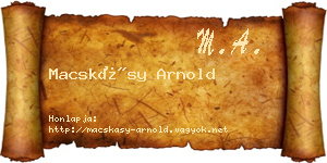 Macskásy Arnold névjegykártya